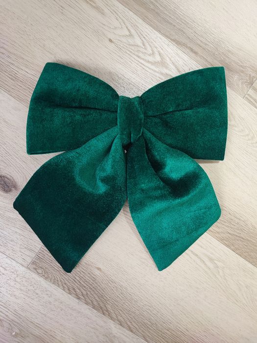 Бант новорічний оксамитовий смарагдовий 34 см