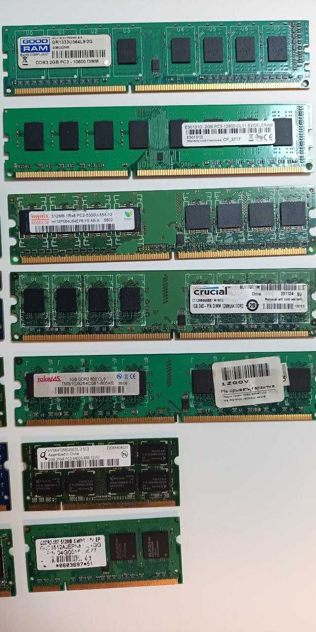 Оперативная память для ПК-ноутбука\DDR2-DDR3-4-2-1GB-512GB