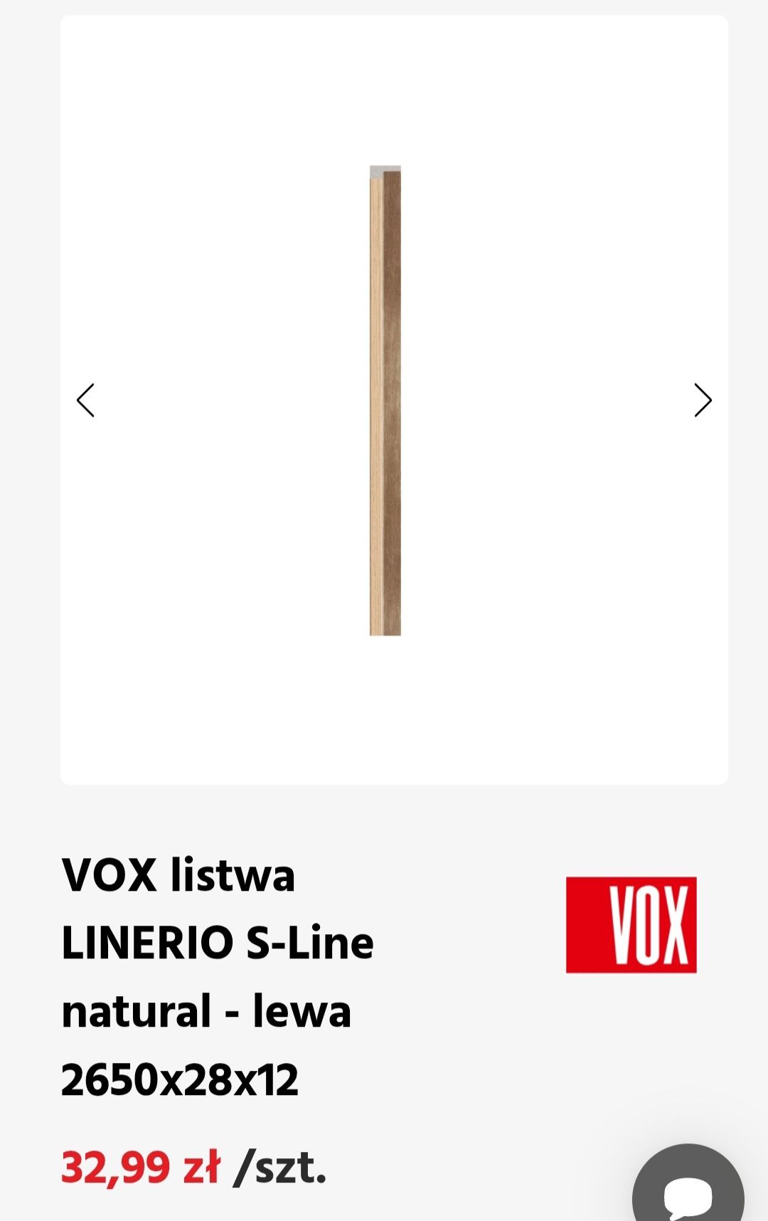 VOX listwa LINERIO S-Line natural 2650mm lamele Kraków N.S