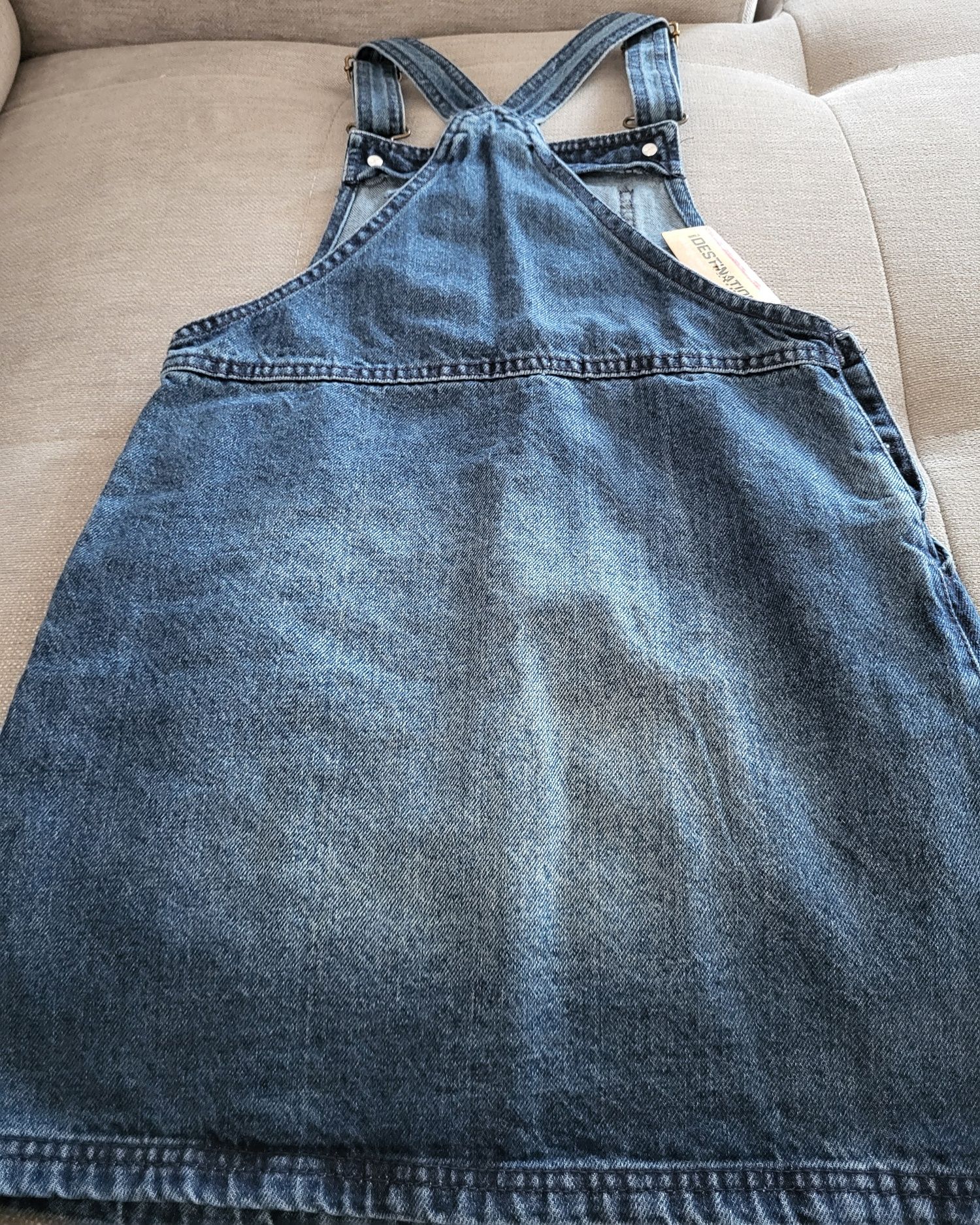 Sukienka jeansowa ogrodniczki 146 cm