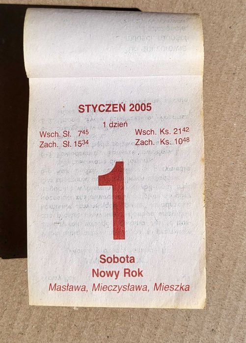 Kalendarz zdzierak 2005 rok