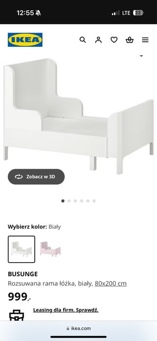 Łóżko dziecięce rosnace wraz z dzieckiem Ikea Busunge