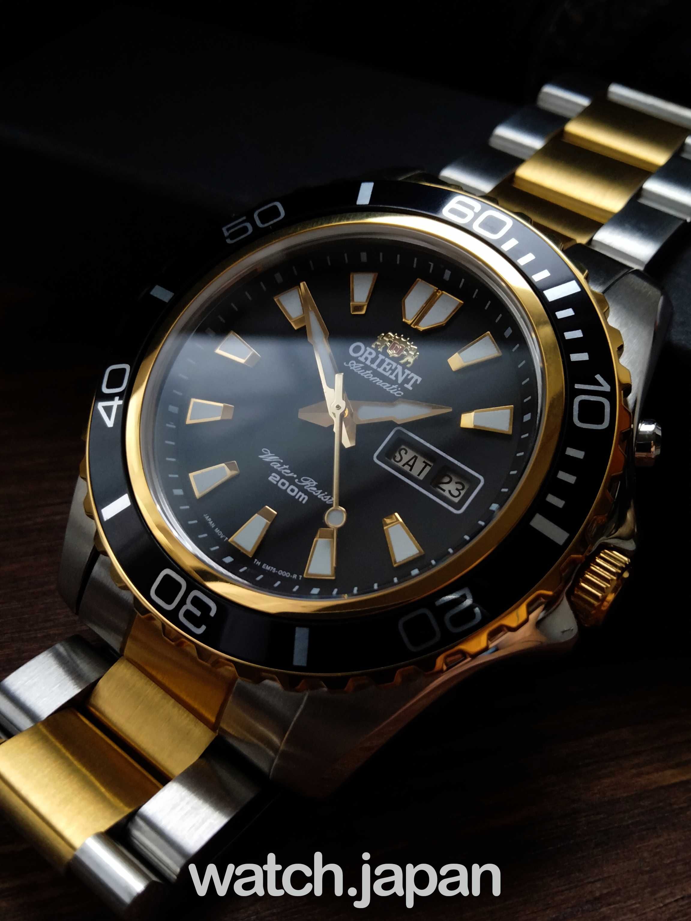 Часы - Годинник дайвер Orient Mako XL Gold Black + Коробочка