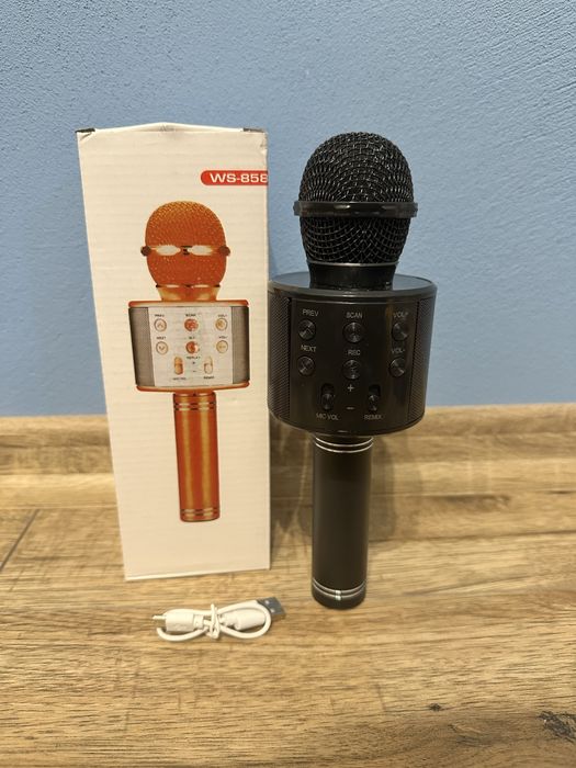 Mikrofon karaoke WS-858-NOWY Bluetooh/USB/AUX/TF Impreza Dyskoteka