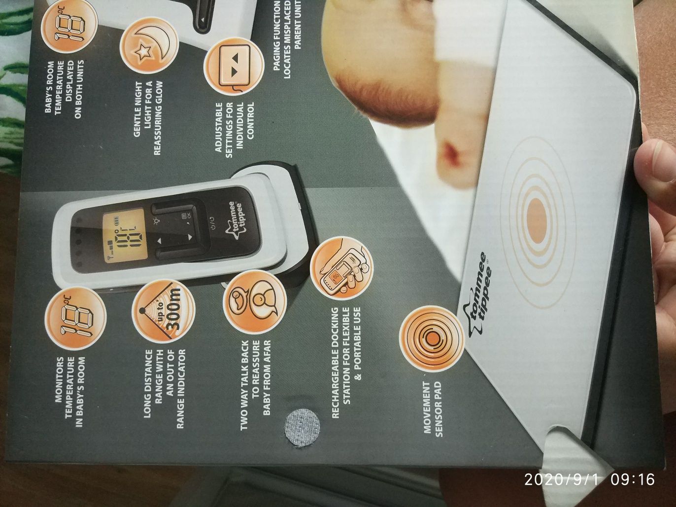 Niania elektroniczna sensor oddechu tommee tippee