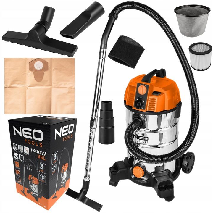 Odkurzacz 1600w 35l Na Sucho I Mokro Do Gipsu + Osprzęt 04-739 Neo Too