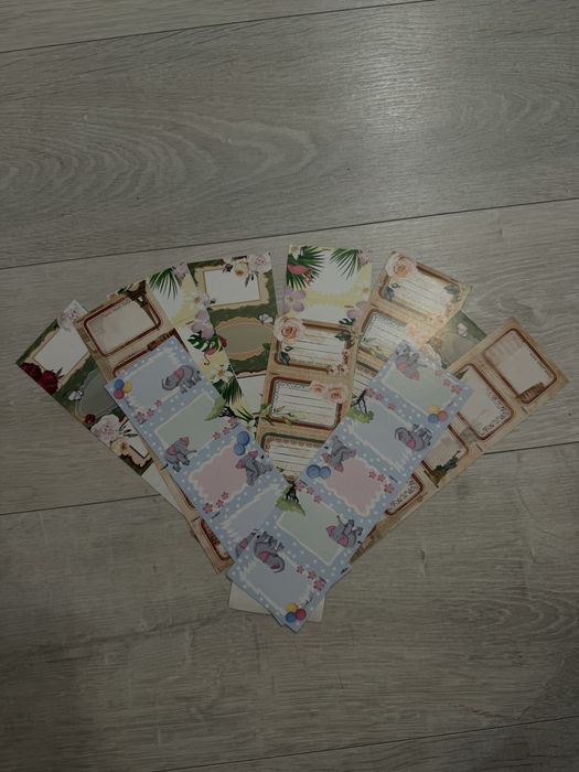 Zestaw 24 arkuszy naklejek na zeszyty