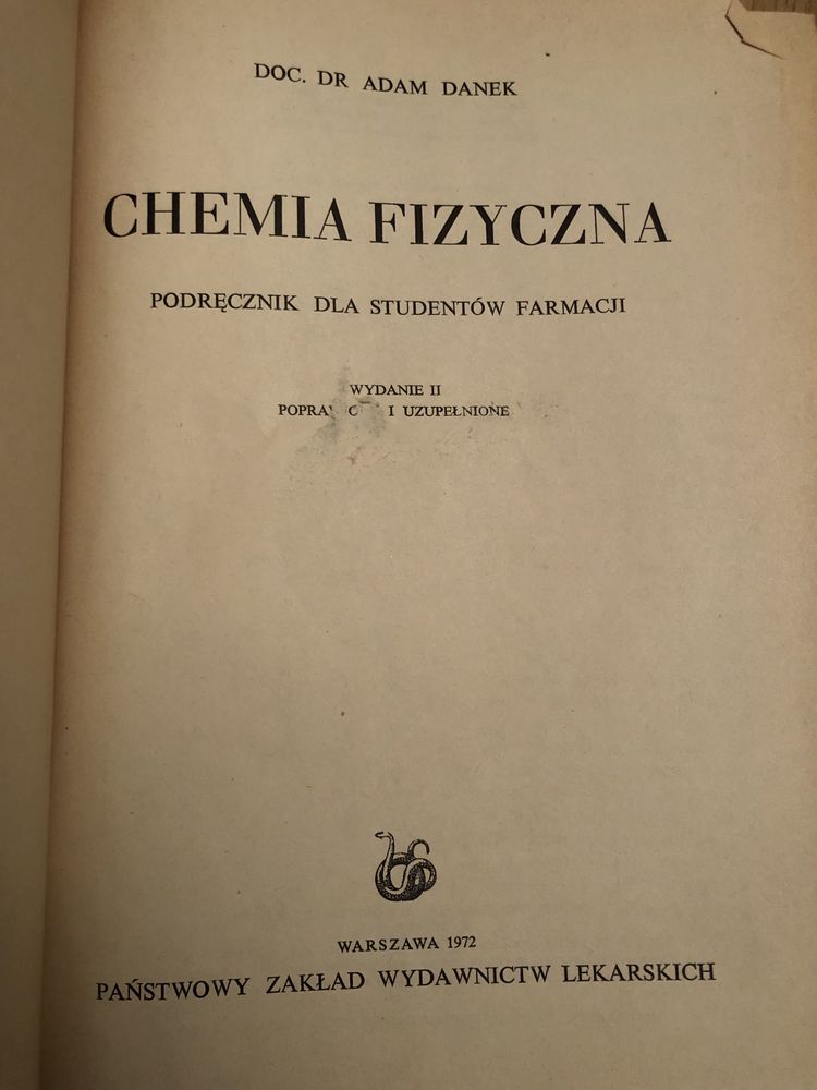 Chemia fizyczna. Adam Danek