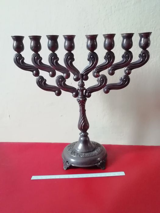 Menora judaika srebro sygnowane