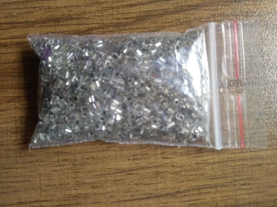 Koraliki srebrne podłużne  hobby