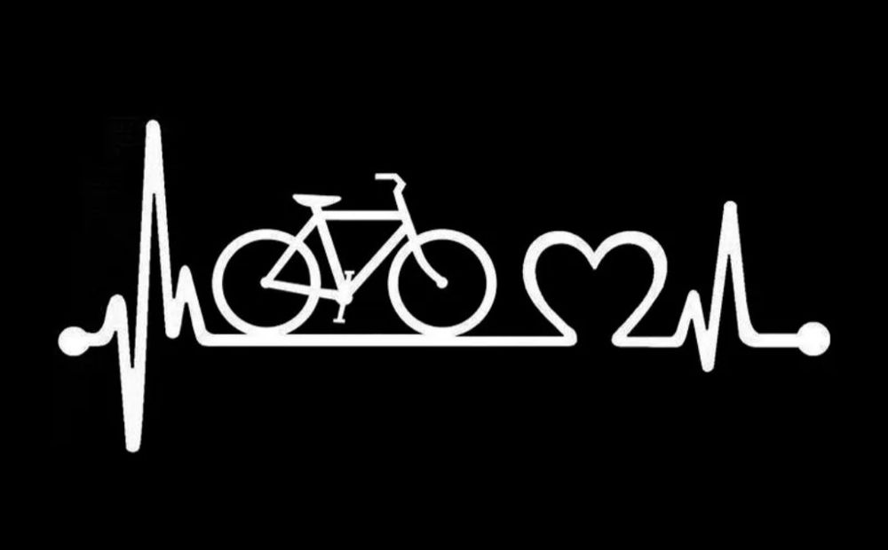 I love rower EKG - 18cm x 8cm - JASNA Naklejka na auto samochód kamper