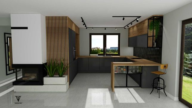 Projekt mebli / wizualizacja, kuchnie, szafy, wnętrza