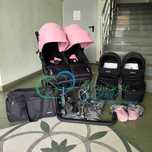 Wózek podwójny Baby Monsters Easy Twin 3.0 2w1 czarno-różowy, ideał