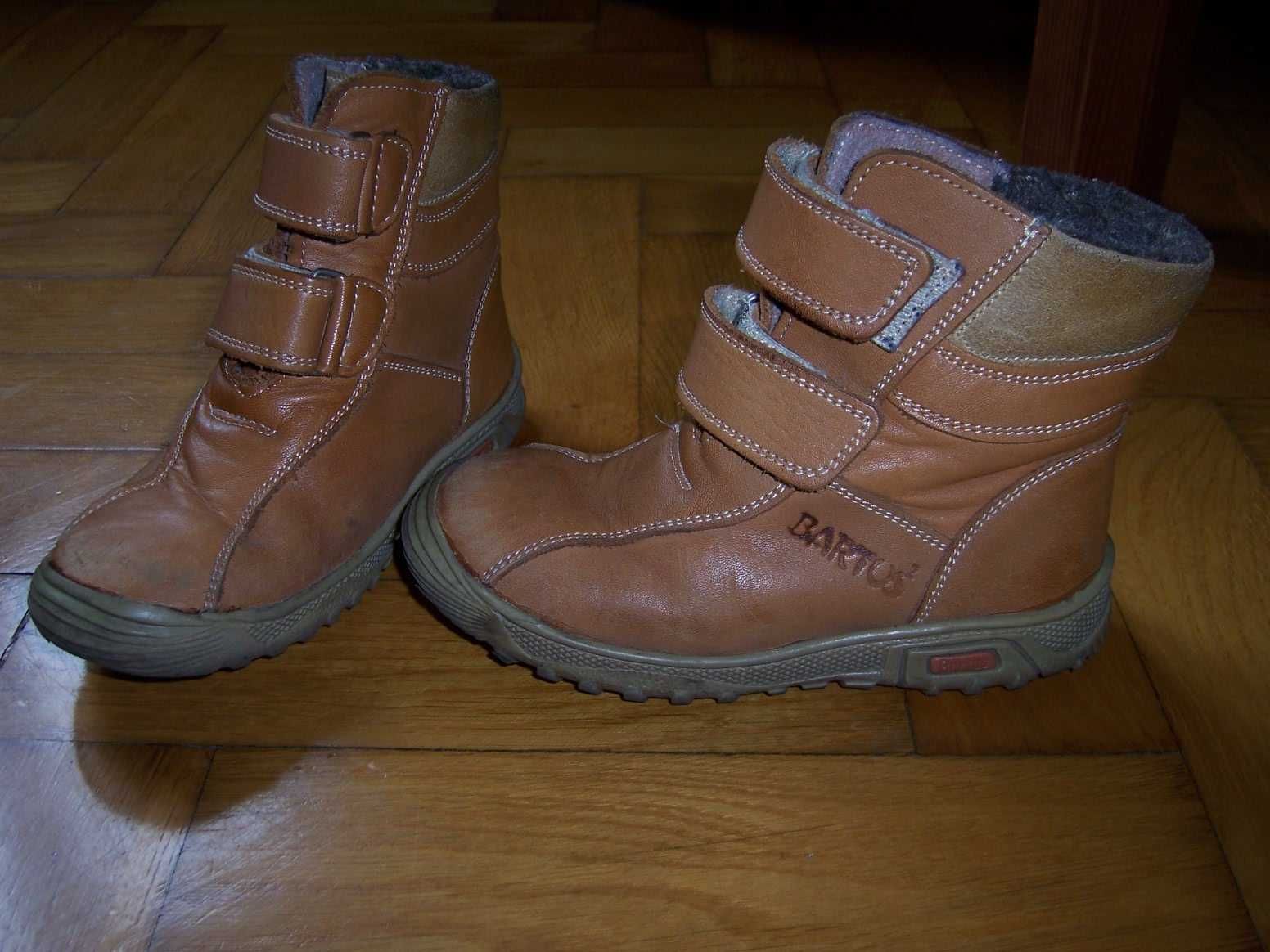 skórzane zimowe buty chłopięce firmy Bartuś rozm.27