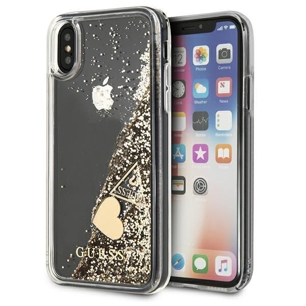 Guess Guohcpxglhflgo Iphone X/Xs Gold/Złoty Hard Case Glitter Charms