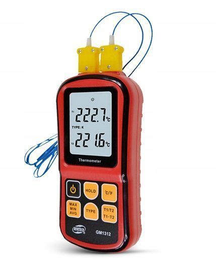 Cyfrowy Termometr 2x Termopara Typu K -50 Do 1372