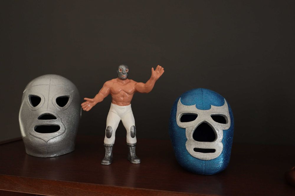Blue Demon Maska Luchador Wrestler Mexico druk 3D
