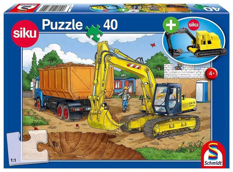 Puzzle 40 Siku Koparka + zabawka G3. Schmidt. Nowy Produkt