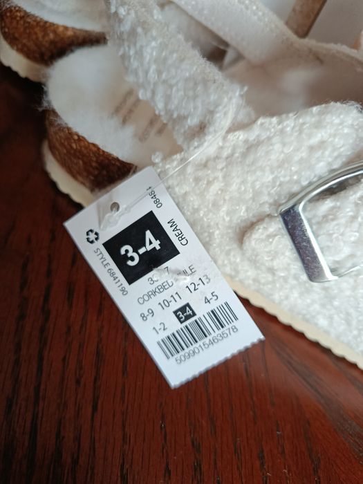 Тапочки, шльопанці білі для дівчинки, 34,35