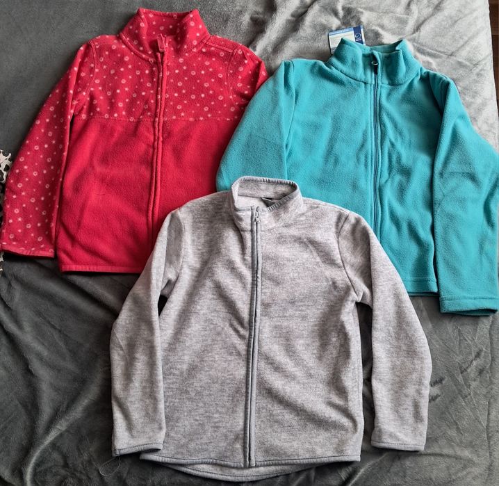 Zestaw 3 bluzy polarowe na zamek rozmiar 116