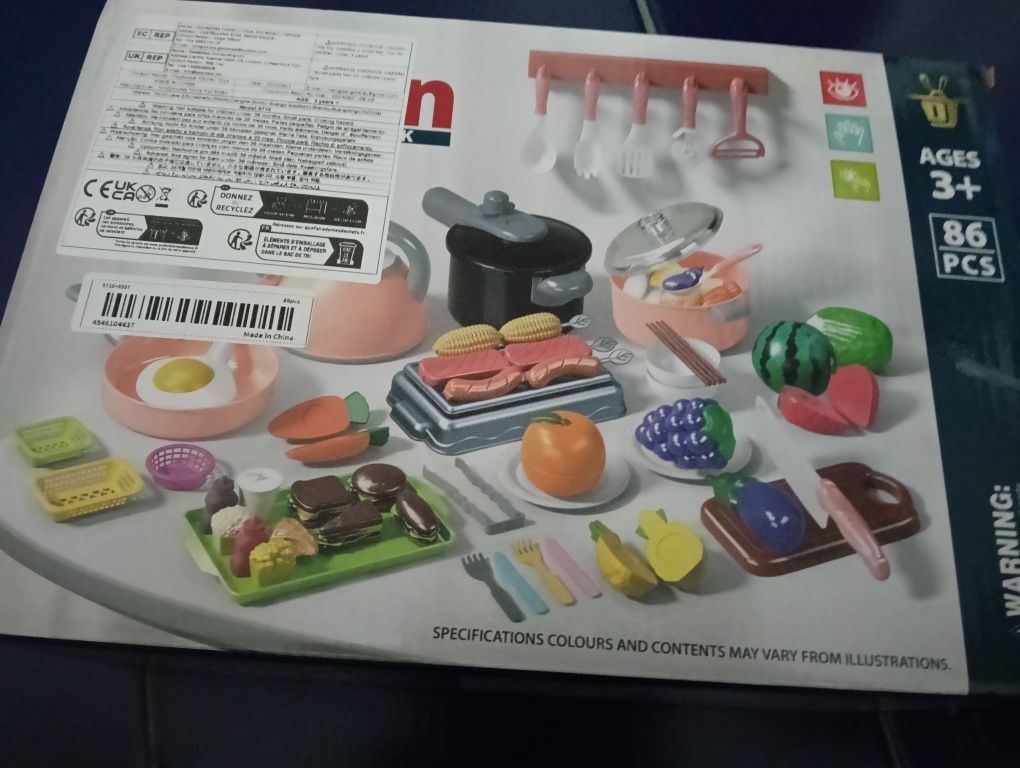 Conjunto de cozinha de 86 peças em rosa