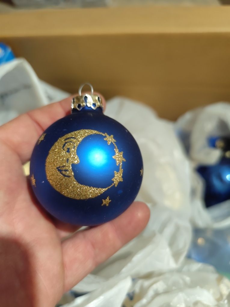 Bombki choinkowe ozdoby PRL karton mix