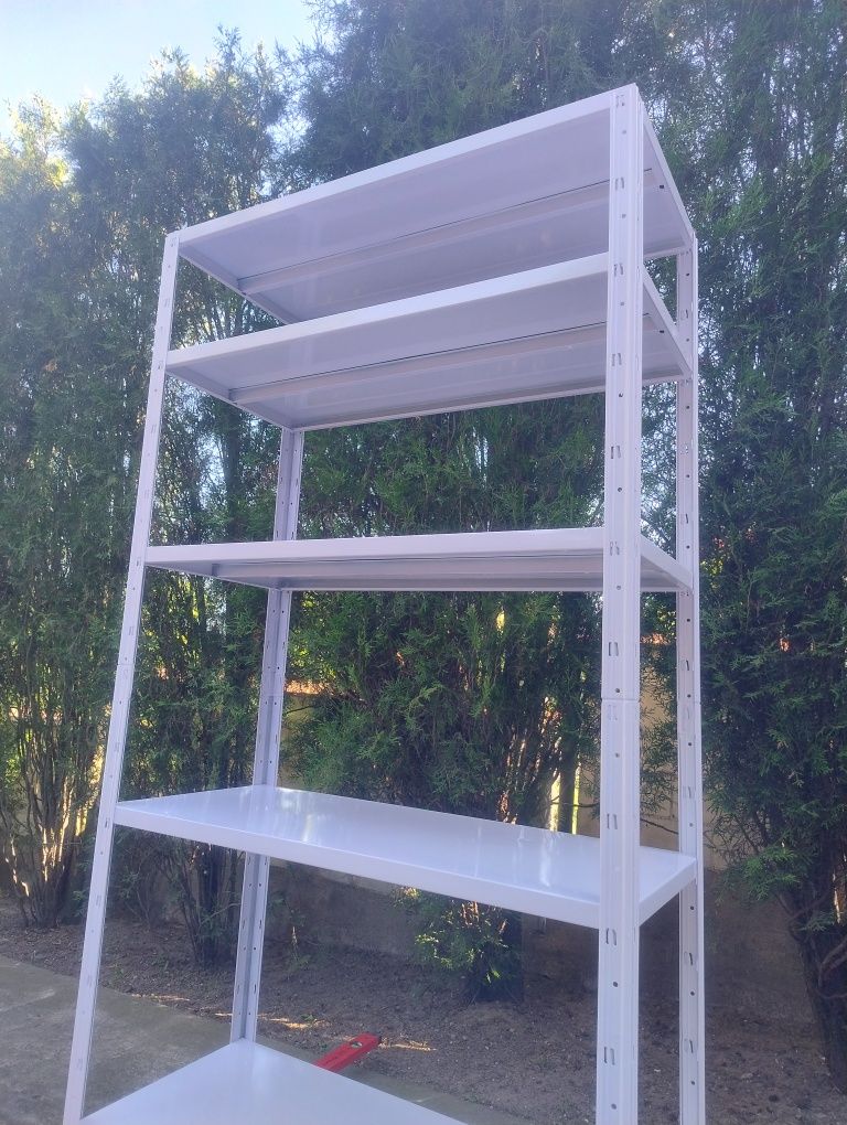 Regały białe metalowe wciskane zestaw 5szt. 45x100x188-3 i 30x85x160