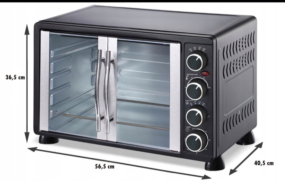 Piekarnik elektryczny 55 L, rożen grill, termoobieg