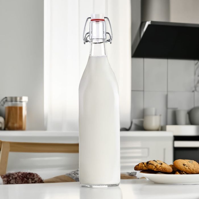 Zestaw 5 sztuk - butelka na mleko KWADRAT 1000 ml + korek mechaniczny