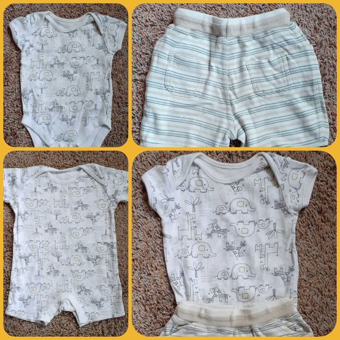 Body, rampers i spodenki dla chłopca 0-3 miesiąca