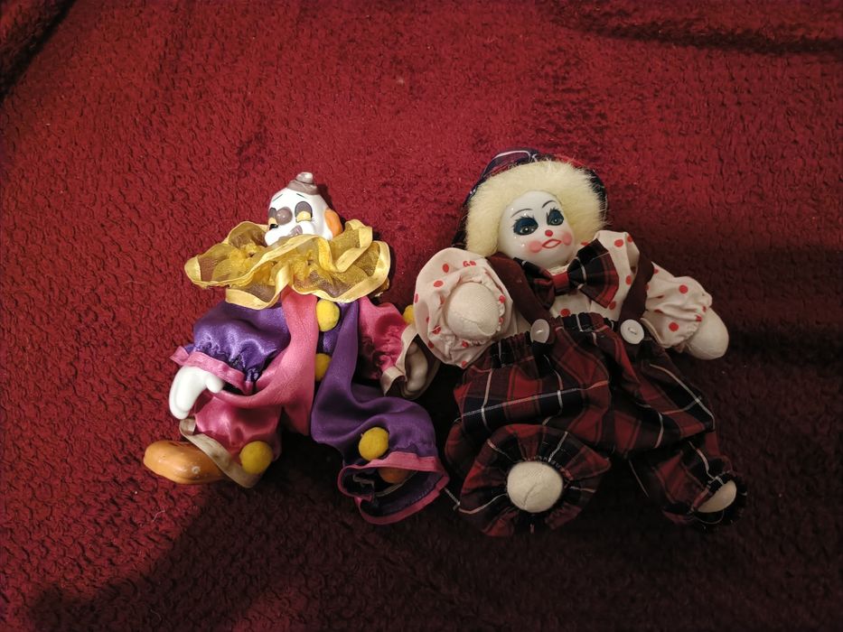 Conjunto de dois pequenos palhaços Antiguidades