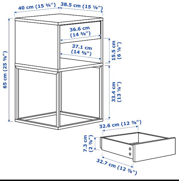 Mesa cabeceira quarto IKEA Vikhammer