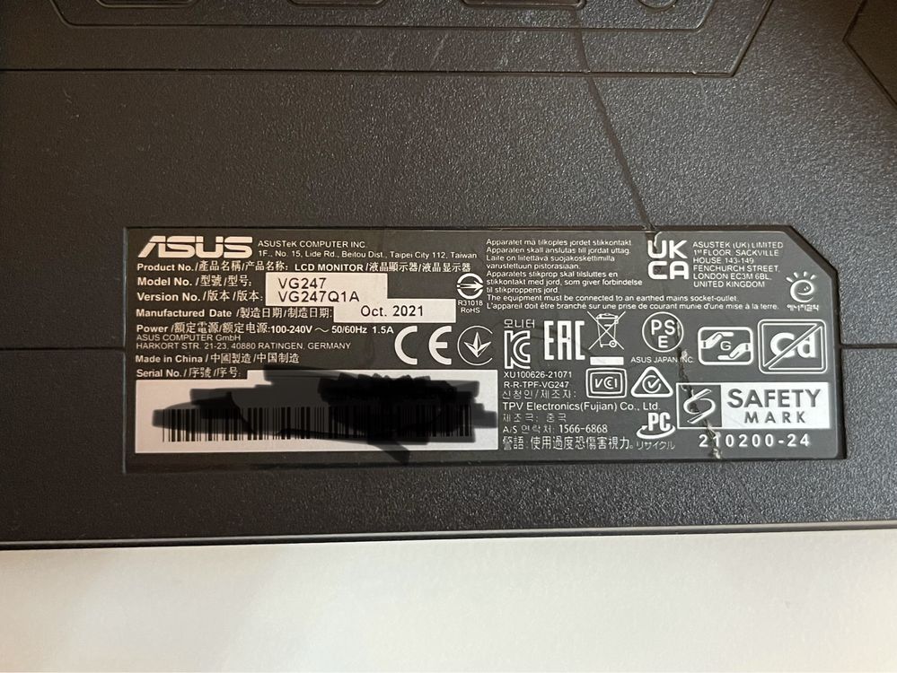 Monitor Asus tuf VG247