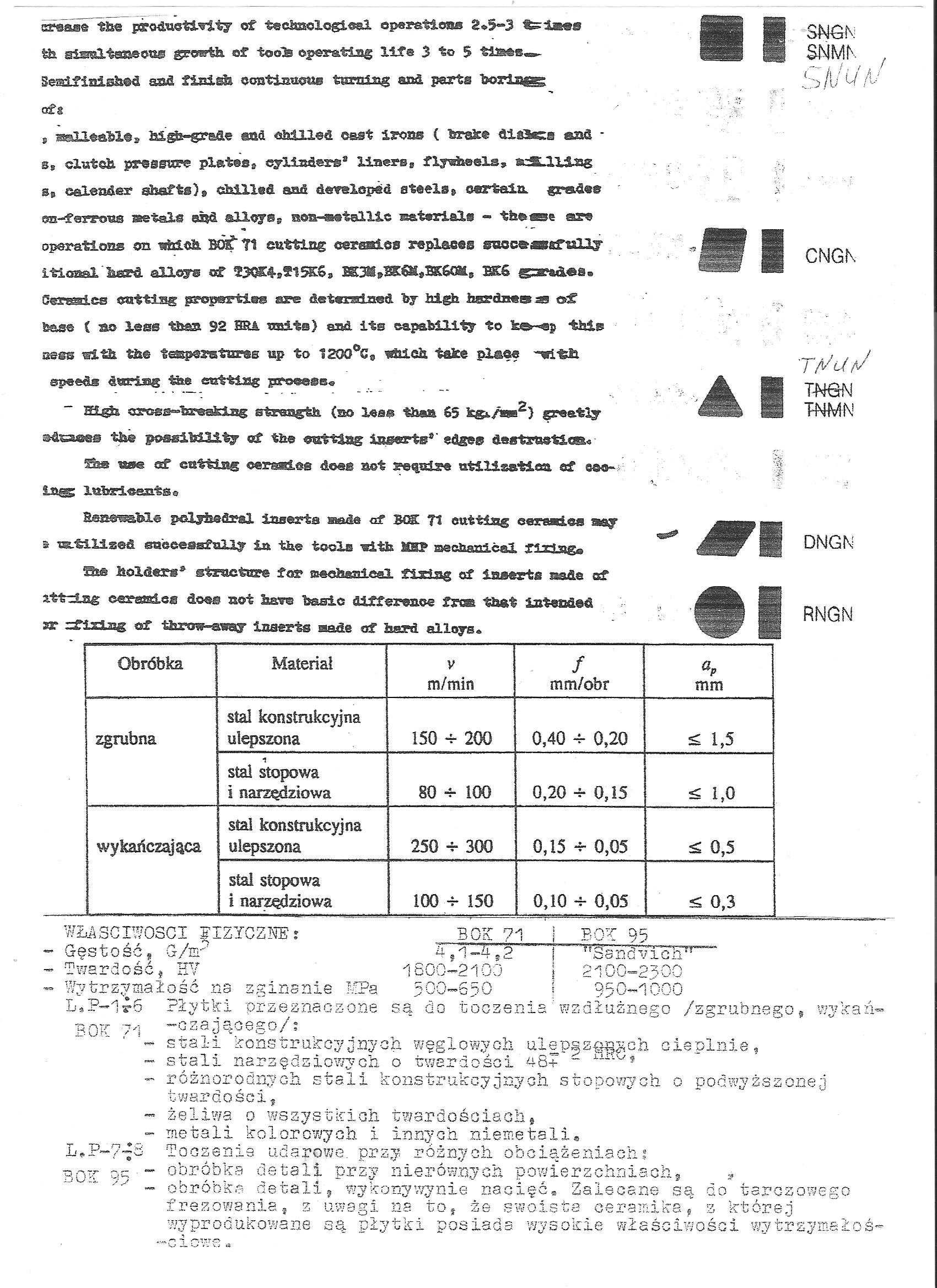 Płytki ceramiczne CNC (czarna ceramika) typu WOK-71 i WOK-95