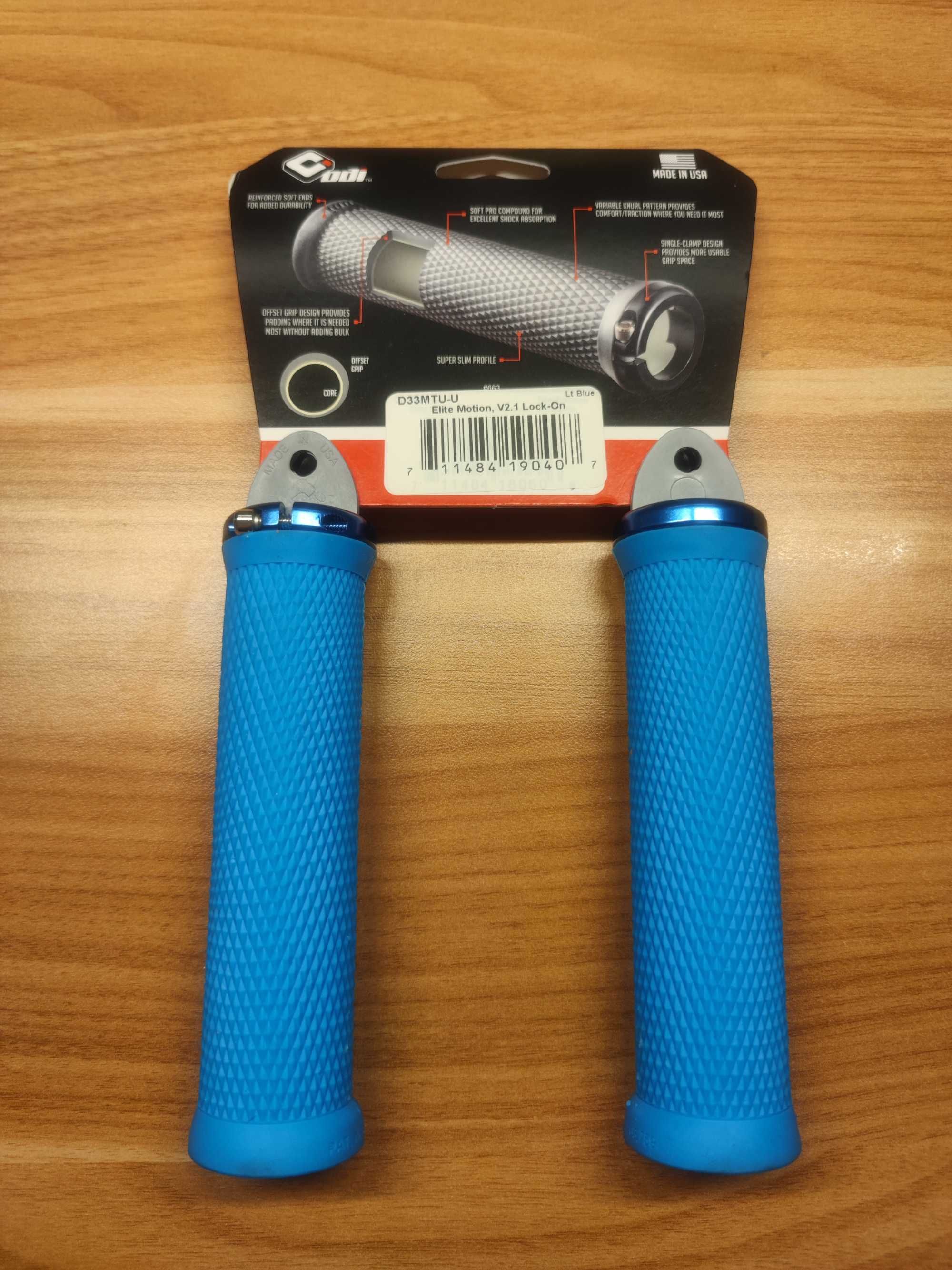 Gripy chwyty rowerowe ODI Elite Motion V2.1 Lock-On niebieskie nowe