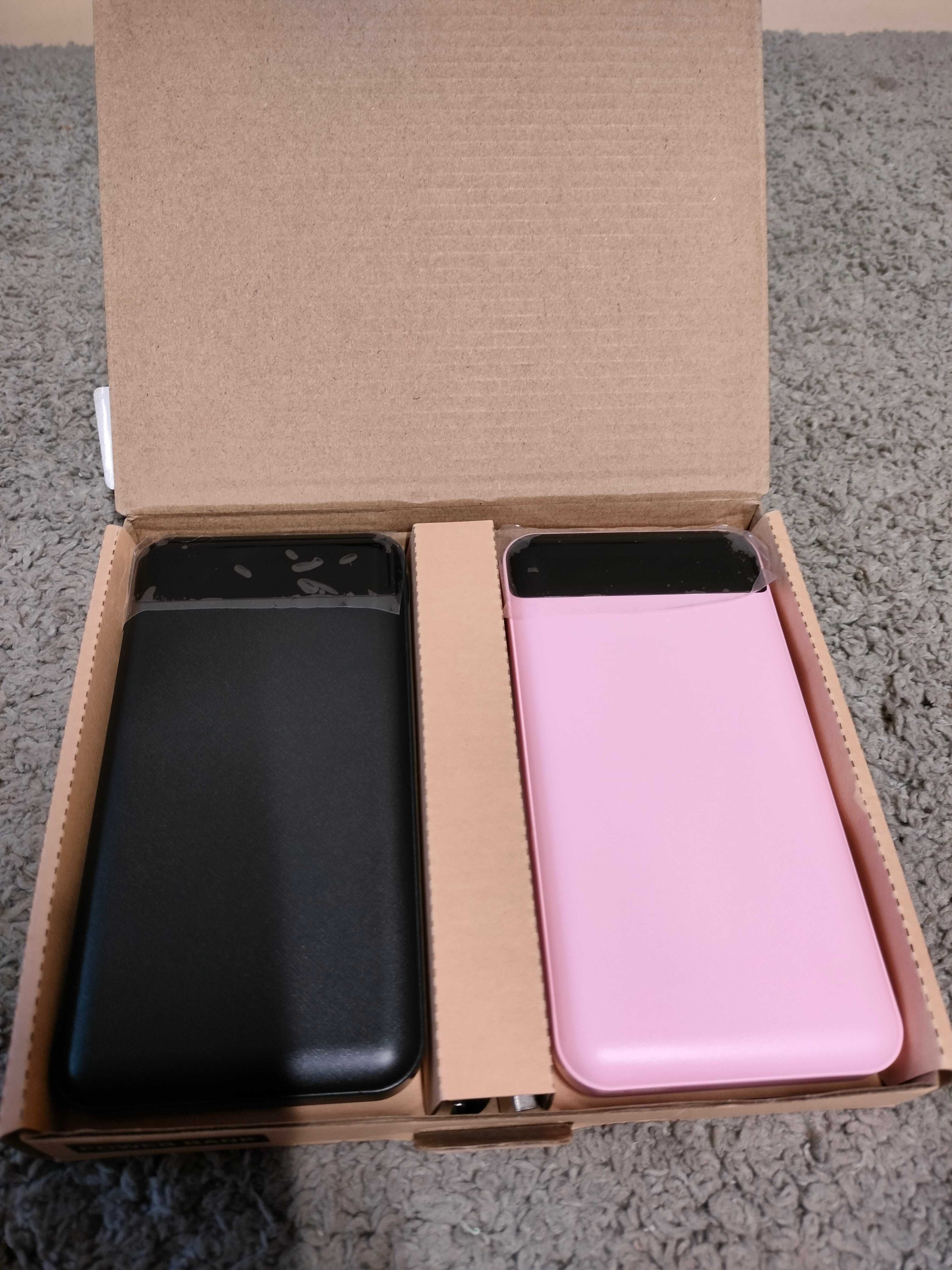 Power bank Enerwow 16000 mAh 2 sztuki czarny i różowy