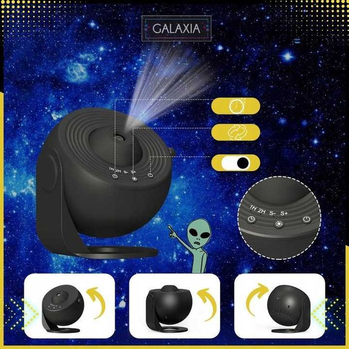 PROJEKTOR GWIAZD PLANETARIUM Rzutnik Nieba Lampka Nocna Dla Dzieci LED