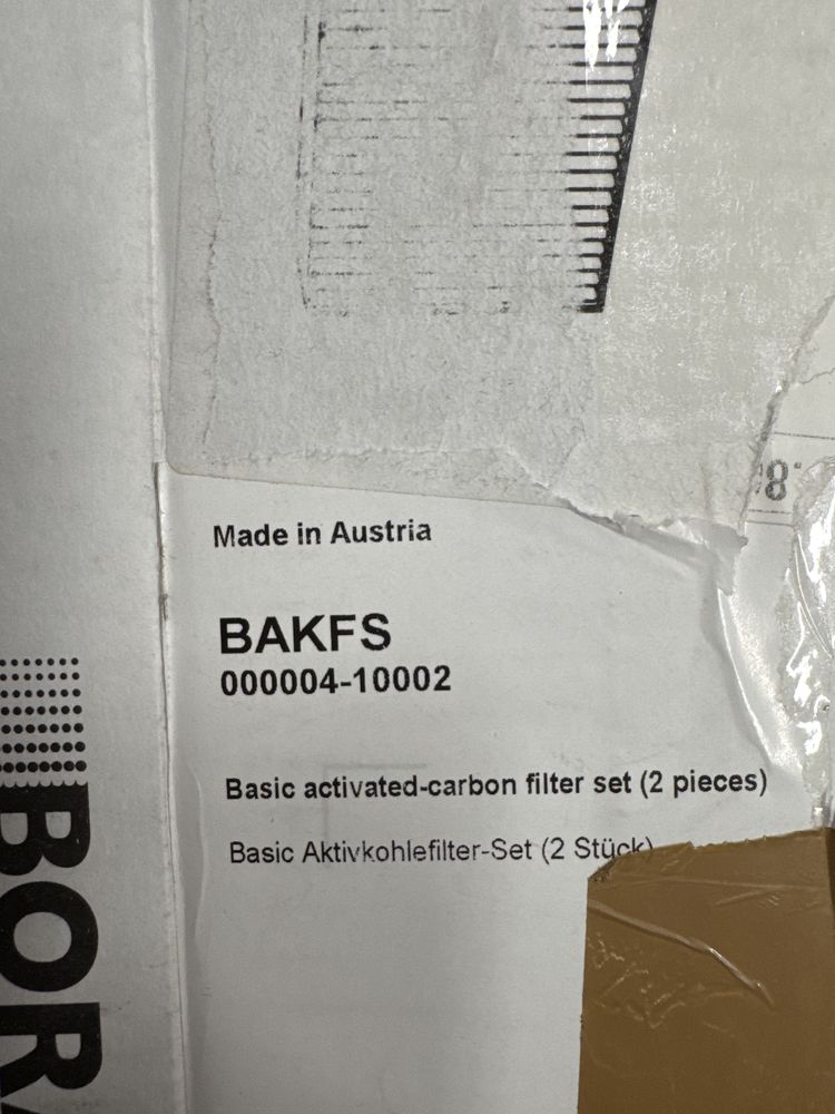 Filtr węglowy BORA Basic filtr z węglem aktywnym (2 szt.) - BAKFS