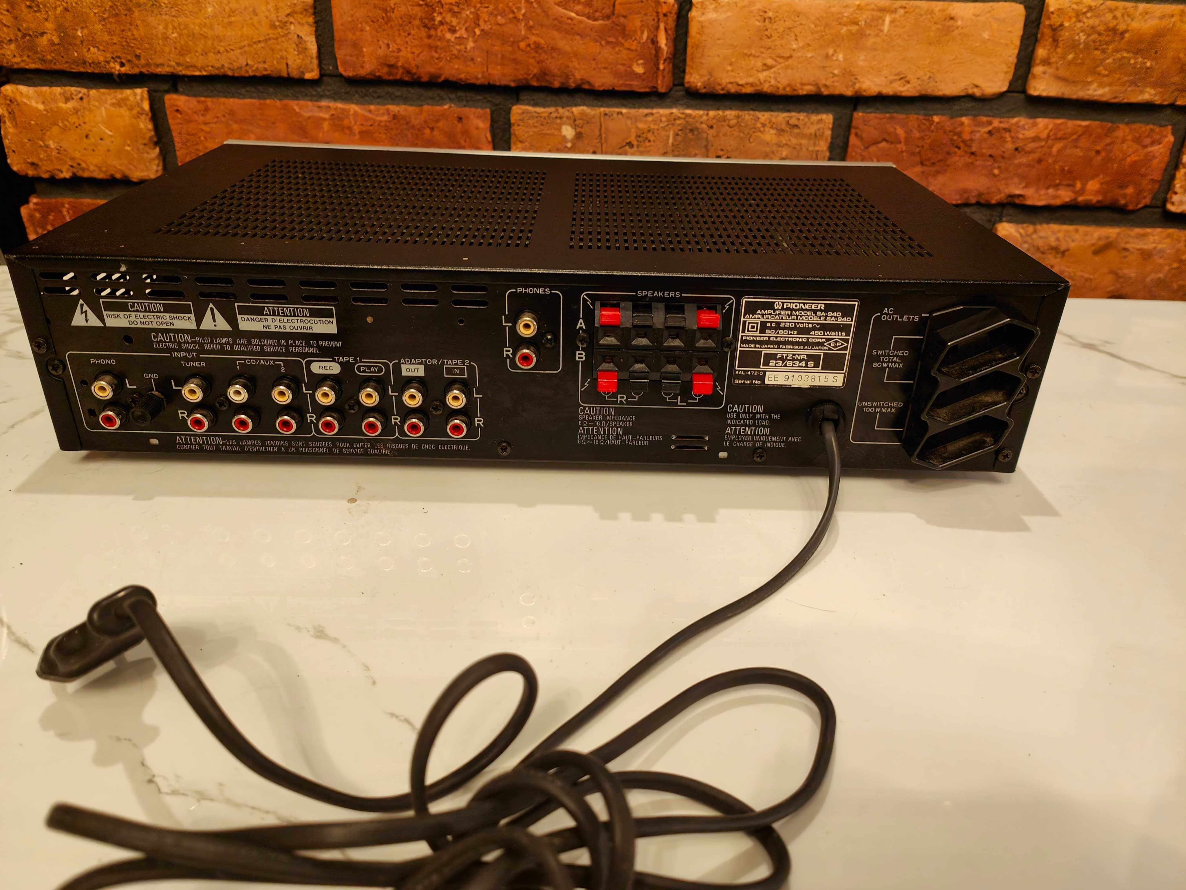 PIONEER SA-940 ! Znakomity wzmacniacz VINTAGE ! TOP
