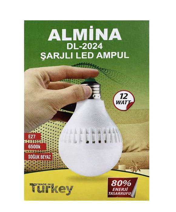 Комплект з 4-ох шт Акумуляторних лампочок з цоколем E27 12 W Almina