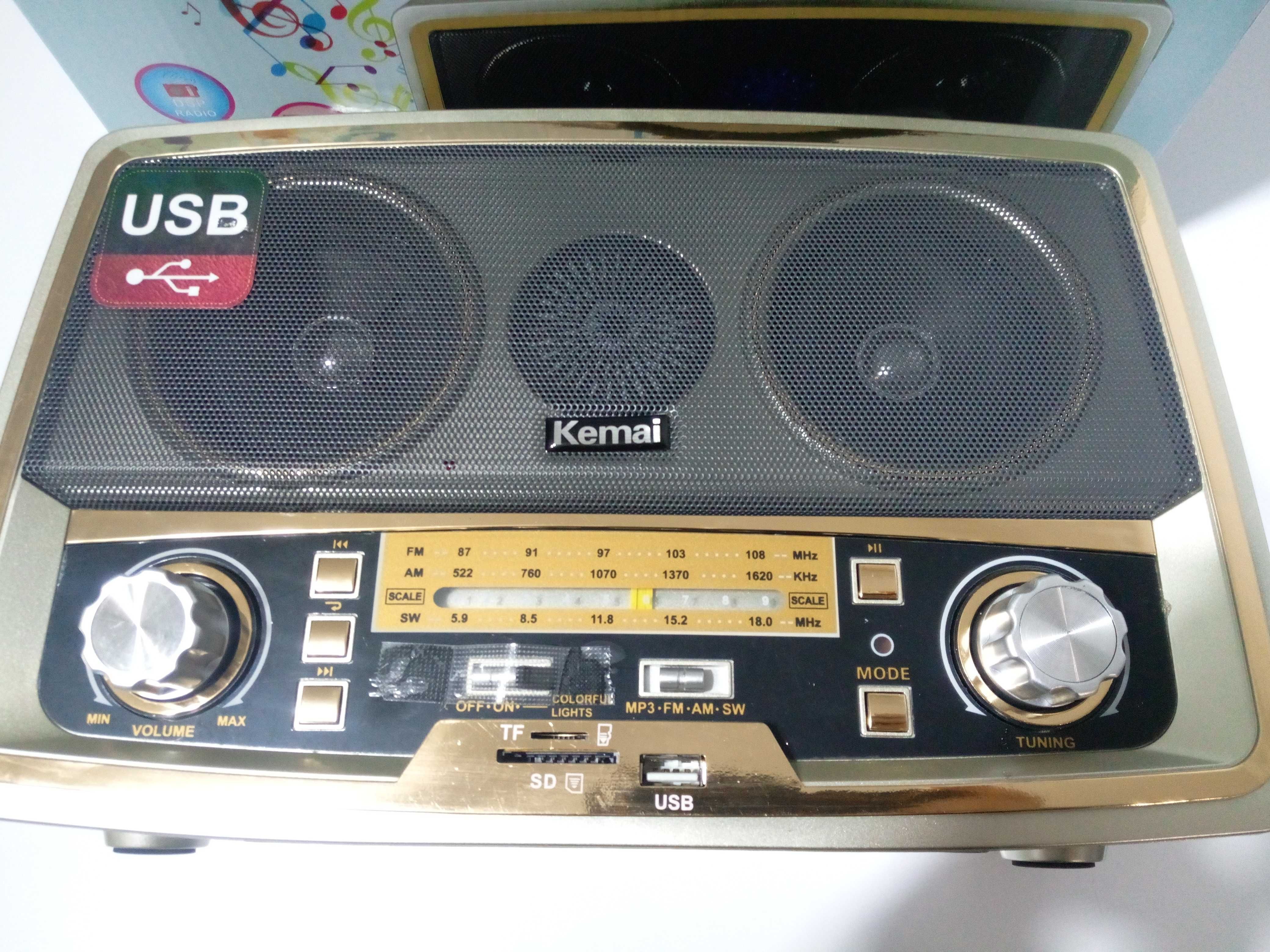 Głośnik Bluetooth Vintage Radio Retro z odtwarzaczem MP3 USB/AUX