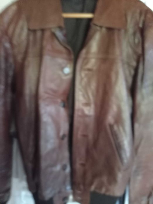 Męska kurtka skórzana skóra naturalna r 52 brąz