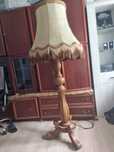 Lampa duża drewniana noga