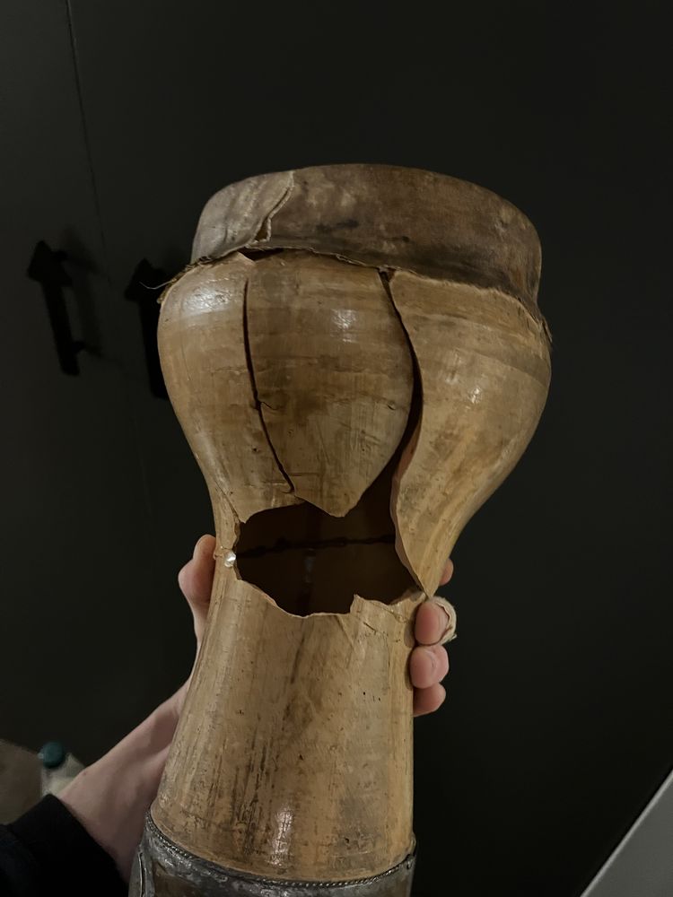 Djembe bongos bębenek skórzany drewniany do posklejania