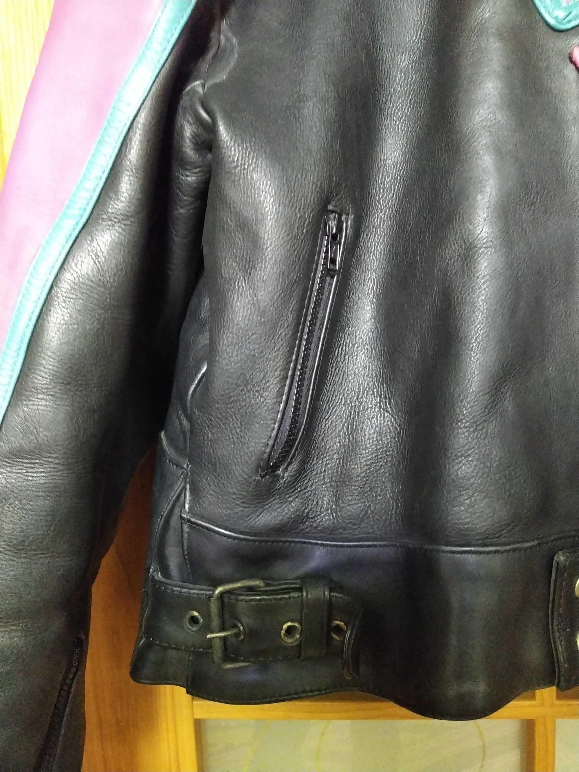 Кожаная мотокуртка Genuine Leather, 58