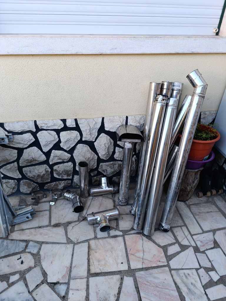 Tubos inox 80mm para salamandras a pellets