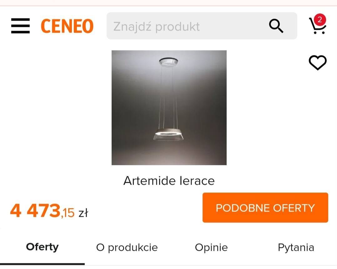 Lampa Artemide Lerace Okazja