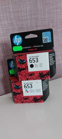 Tusze  HP 653 czarny i  kolor oryginalne