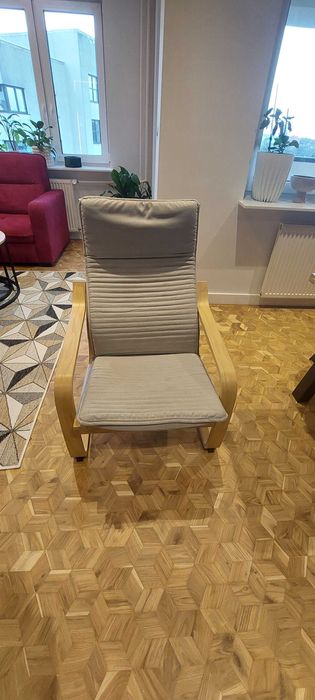 Fotel POÄNG jasnobeżowy