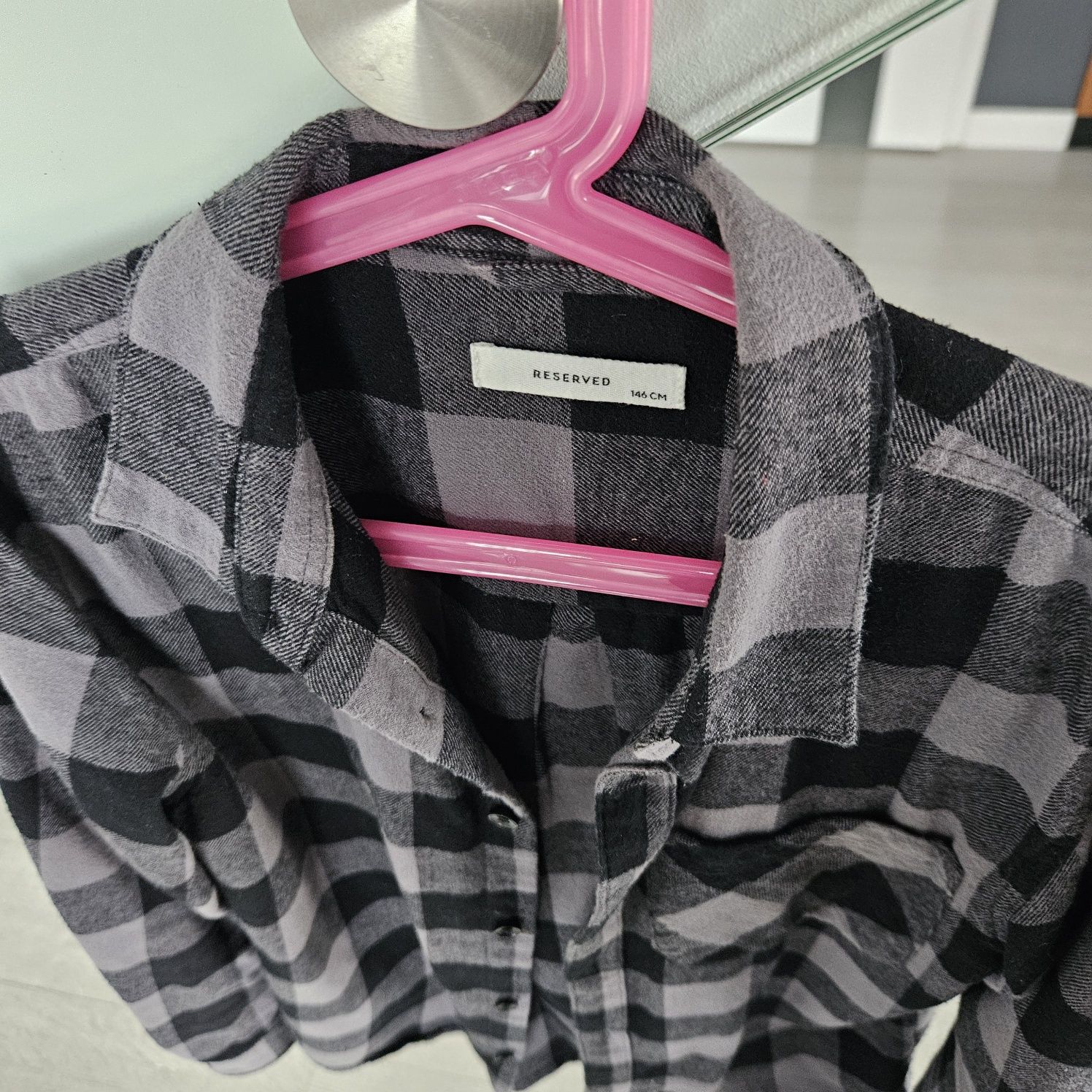 Koszula RESERVED flanelowa 146 chłopięca mało używana w kratkę